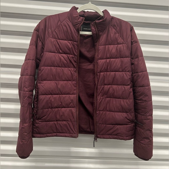 Everlane Jackets & Blazers - Everlane Women The Lightweight Puffer Full Zip Jacket Burgundy Size Small